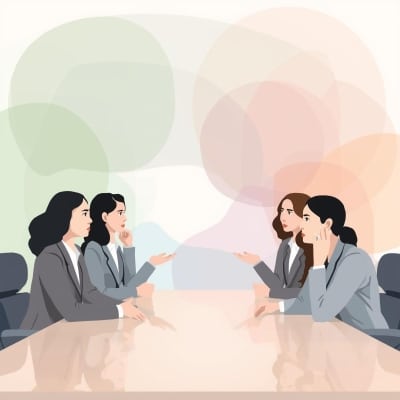 Femmes en discussion dans une salle de réunion