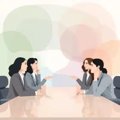 Femmes en discussion dans une salle de réunion