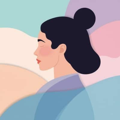 profil femme flat pastel